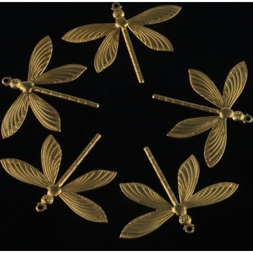 52*64mm diy jewelry accessories cast copper single hanging dragonfly accessories hairpin headdress material accessories