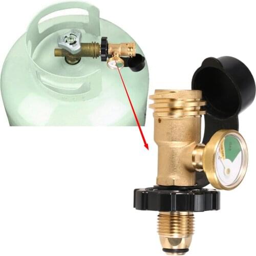Lixada Propane Tank Adapter Solid Brass Regulator Valve Safety POL Tank Convert to QCC1/Type1 Regulator Hose