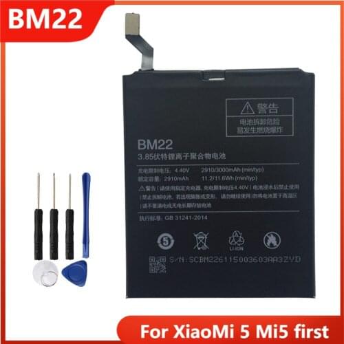 Original Phone Battery BM22 For XiaoMi 5 Mi5 M5 first Replacement Rechargable Batteries 3000mAh With Free Tools