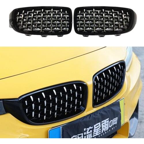 Car Grille Chrome Diamond Grills For BMW E87 E90 E92 E93 F20 F21 F30 F34 F35 E60 F10 F18 G30 G38 F45 F46 F32 F33 Car Styling