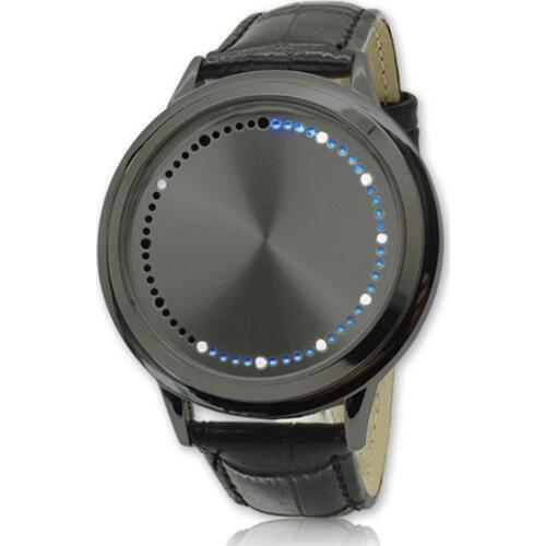 Fashion Men Watches Men Touch Screen Led Watches Creative Dot Matrix Blue Light Led Analog Electronic Watch reloj hombre digital