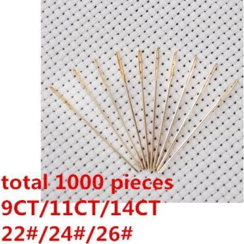 9CT 11CT 14CT Embroidery Needle Cross Stitch Needle 1 Lot=1000 Pieces 22# 24# 26# Free Shipping Available