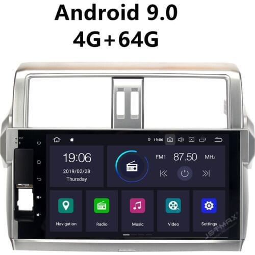JSTMAX 10.2'' Android 9.0 4G+64G ISP Screen Car Radio Stereo Player For Toyota New Prado 150 2014 2015 2016 2017 GPS Player