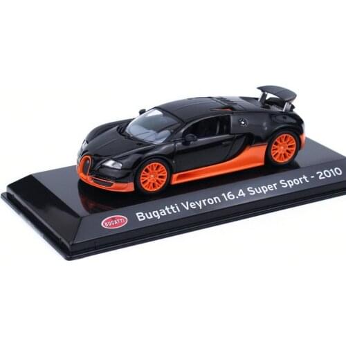1/43 Bu_ga_tti Veyron 16.4 Super Sport 2010 Black/Orange Diecast Car Model Toy