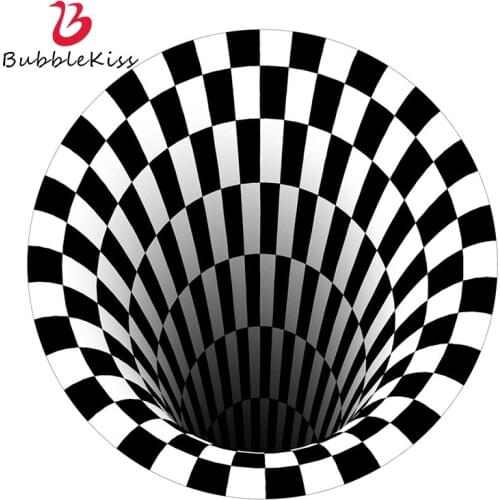Bubble Kiss Round Carpet Three-Dimensional Illusion Rugs 3D Print Floor Mats Home Anti Slip Foot Pad Creative Living Room Decor