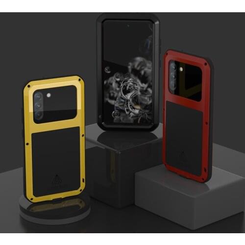 Powerful Case For Samsung Galaxy S21 FE S21FE Case Metal Armor Shock Dirt Proof Splash-Proof Phone Cases Cover