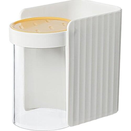 1Pcs Wall-Mounted Toothbrush Toothpaste Holder Case with Magnetic Cup Brush Holder Organizer Stand Accessories