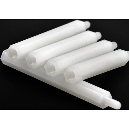 Nylon Single Pass Hex Isolating Column Plastic Stud Screw M3 of PC Plate Spacer Column Hex Screws 100pcs