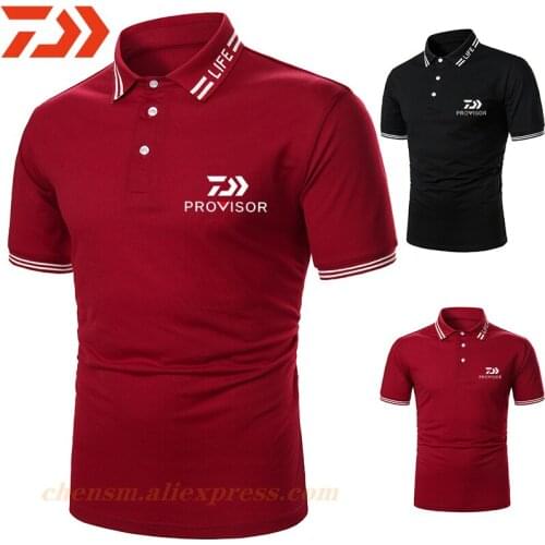 Daiwa Fishing Clothing Tshirt Men Breathable Quick Dry Fishing Clothes Outdoor Sport Men Short Sleeve Polo Tee Fishing T Shirt