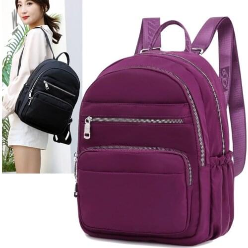 Solid Color Womens Backpack Simple style design Waterproof School Bag 2021 New Female Travel Shoulder Bags or Shopper Fashion