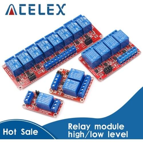 1 2 4 8 Channel 5V 12V Relay Module Board Shield with Optocoupler Support High and Low Level Trigger for Arduino