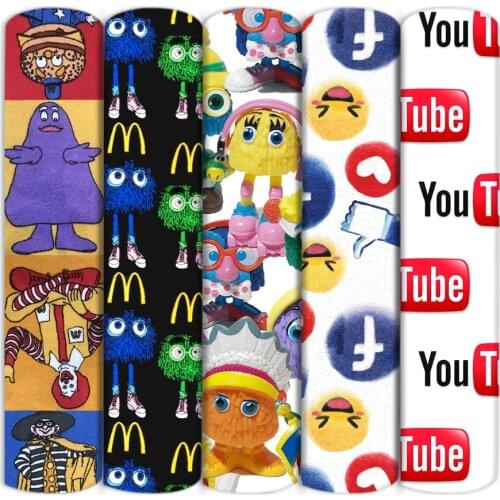 Polyester Cotton/Bullet Fabric Logo Print PatchworkTissue Sewing Quilting Fabrics Needlework Material DIY Handmade,1Yc17819