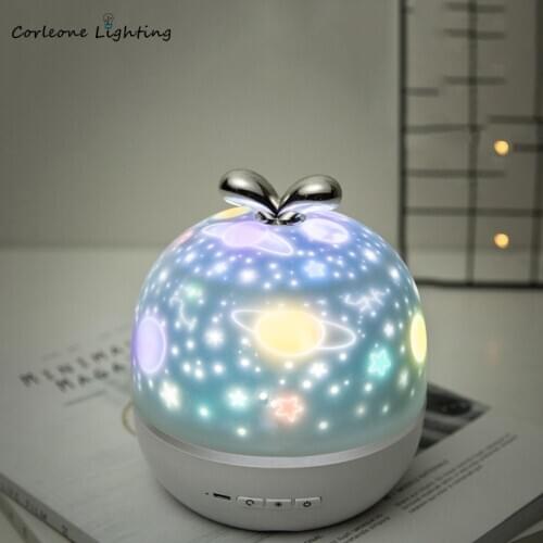 Star Projector Night Light Bedside Childrens Night Lights USB Chargeable Rotatable LED Night Lamp Kids Room Projection Light
