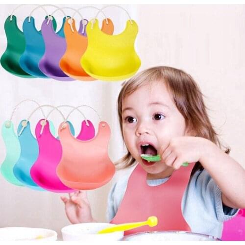 Baby Bib Waterproof Adjustable Baby Bib Childrens Waterproof Saliva Towel Bib EVA Feeding Apron Baby Girl Bib with P-cloth
