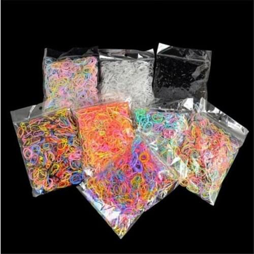 200/1000PCS Cute Girls Colourful Ring Disposable Elastic Hair Bands Ponytail Holder Rubber Band Scrunchies Kids Hair Accessories