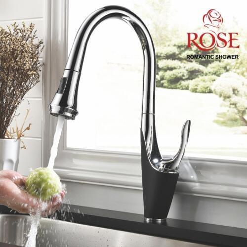 ROSE kitchen faucet, faucet tap sink mixer tap spray kitchen, retractable faucet, rain in the kitchen faucet with shower head R123H