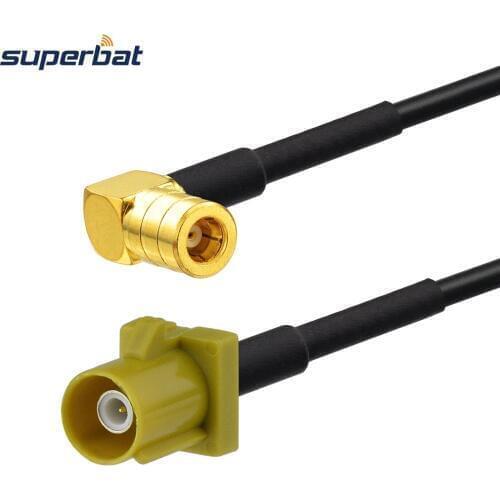 Supebat Fakra K Plug Straight to SMB Male Right Angle Connector with GPS Glonass Antenna Extension Cable RG174 50cm