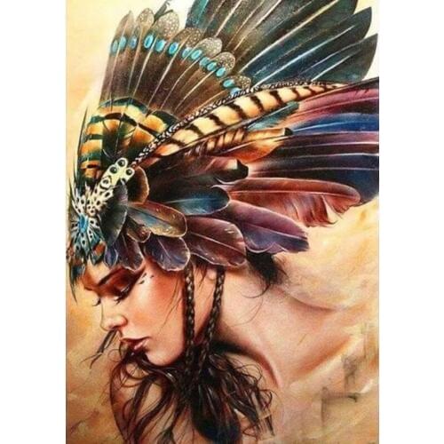 Sna NEW DIY 5D Diamond Painting Cross Stitch feather lady Pictures of Whole Square Diamond Emboridery Mosaic