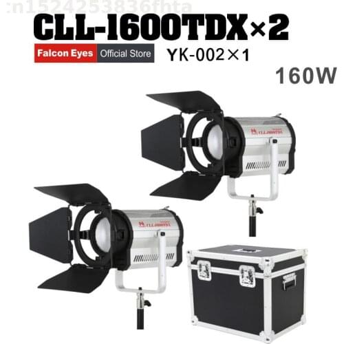 FalconEyes LED Studio Video Fotografia Lamp 160W Bi-Color DMX System Continuous Lighting For Movie/Stage With Box Free Shipping