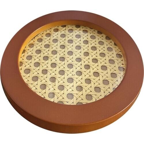 15cm Vintage Rattan Round Decor Storage Tray Round Fruit Plate Desktop Small Items Jewelry Display Minimalist Tray