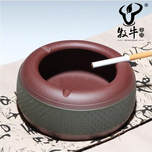 Yixing tea wholesale accessories decoration large purple ashtray FRET manufacturers selling the total mixed batch