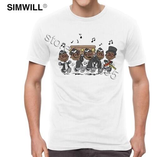 Funny Ghana Funeral Dance Team T shirt Men Breathable Short Sleeve Soft Cotton T-shirt Coffin Dance Dancing Pallbearers Meme Tee