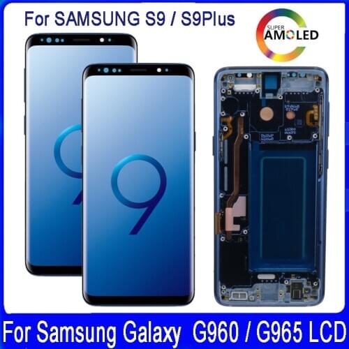 Original With Frame Has Burn and Shadow For Samsung Galaxy S9 G960 S9 Plus G965 Lcd Display +Touch Screen Digitizer Assembly