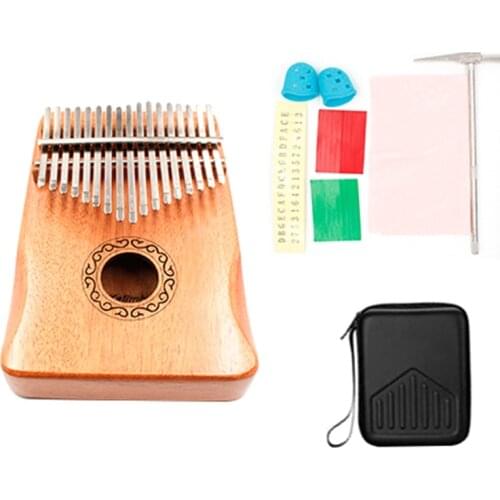 17 Key Kalimba African Mahogany Wooden Thumb Piano Finger Percussion Music With Bag Beginner Finger Piano