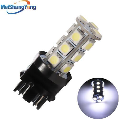 3156 3157 18 SMD Pure White 5050 LED Car Bulbs Lamp Auto p27/7w led rear brake Lights Car Light Source parking 12V