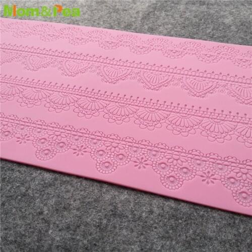 KCL534 4-line Lace Pad Silicone Mold Sugar Paste Fondant Cake Decoration 3D Mould