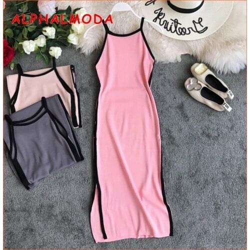 ALPHALMODA Long Sleeve Summer Dresses
