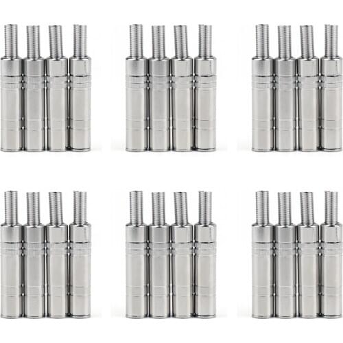 Artudatech 24 Pcs Metal 6.35mm Female 1/4" Stereo Jack Connector Plug Adapter Parts Accessories