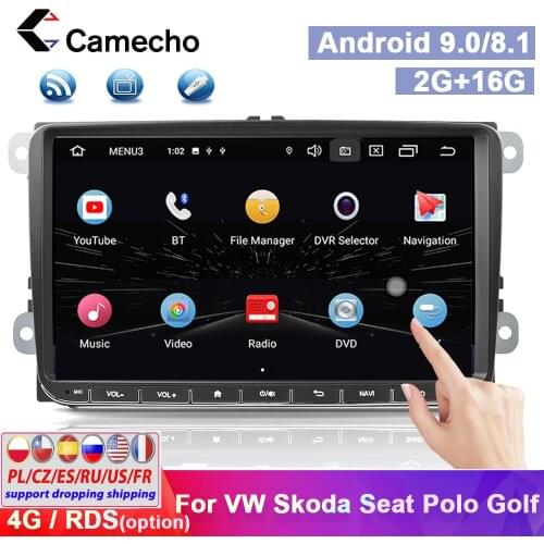 Camecho 2Din Car Radio Android Autoradio Car GPS Multimedia Player 2din Car Stereo For VW Passat Golf Jetta POLO Skoda Seat Golf