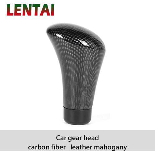 LENTAI NEW 1PC Carbon Fiber Car Gear Knob Shift Lever Cover For Seat Leon Ibiza Skoda Rapid Fabia Octavia Yeti Audi A3 A4 B8 B6