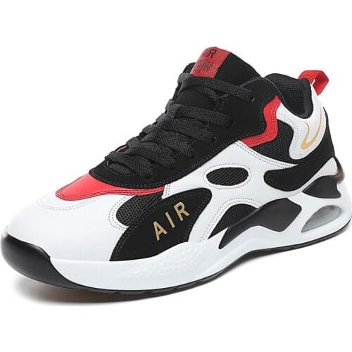 Men Autumn Winter Basketball Shoes Women High-top Sports Air Cushion Trainers Male Athletic Shoes Comfortable Black Sneakers