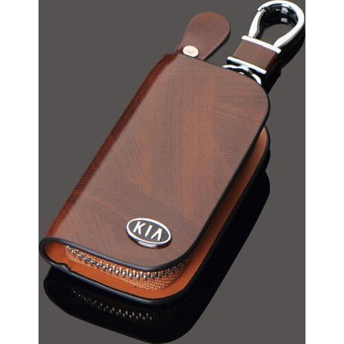 2021 Genuine Leather Car Key Fob Case Cover Remote wallet Protector Keychain For Kia Borrego Cadenza Forte K5 K900 Optima Rio 5