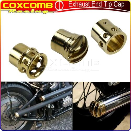 For Harley Scrambler Bobber Cruiser Cafe Racer Motorcycle Old School Brass Solid Drilled Exhaust Tips 1-3/4" Pipe Exhaust Plug