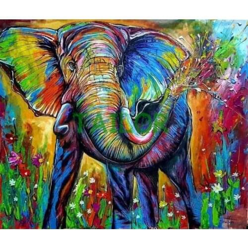 Home Decor Gift haft diamentowy kit set Full square Cross stitch 5D diamond painting Cuadros animal Mosaic colour Elephant art 1