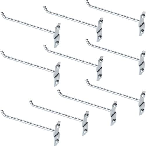 DRELD 10PCS 150MM Tool Hanging Hook Metal Display Rack Metal Shop Good Shelf Hooks Thickening Hole Plate Household Kitchen Hooks