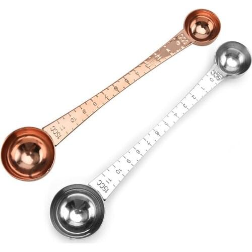 Double Sided Stainless Steel Measuring Spoons Tablespoon Coffee Scoops Kitchen Tool Accessories for Scooping Coffee Tea Powders