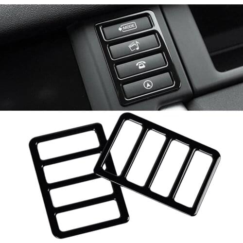 Gloss Black Car Multimedia Button Frame Trim Cover Decoration for Land Rover Discovery Sport