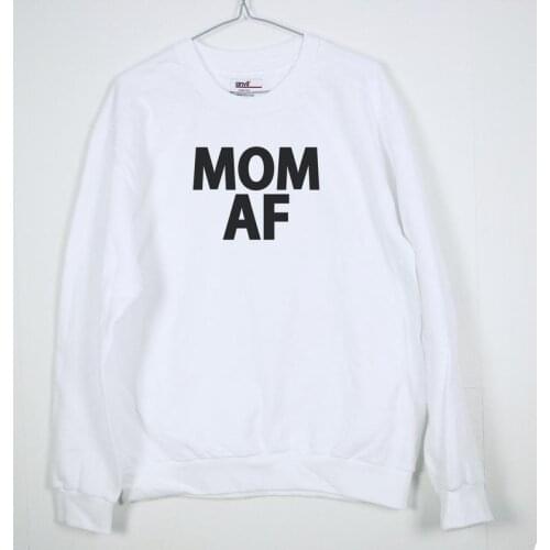 MOM AF Letter Printed Mother Cotton Sweatshirt Fashion Women Mama Gift Pullover Graphic Tops Shirts Casual Drop Shipping bts