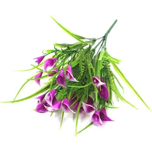 Artificial Plant Green Plastic Grass Decorative Plant Fake Calla Flowers For Party Garden Desktop Simulation Plant Grass
