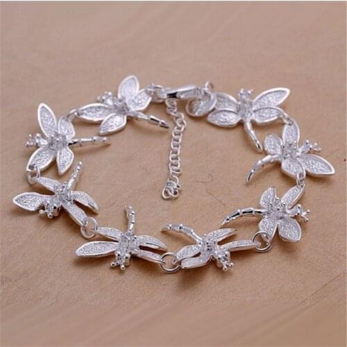Beautiful dragonfly crystal bracelet silver color new listings high -quality fashion jewelry Christmas gifts
