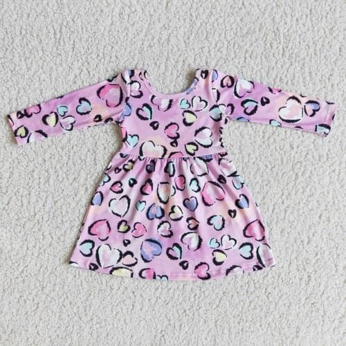 Hot sale RTS wholesale Christmas Day Lovely Outfits Toddler Kids Girl Long Sleeve Dress Boutique kids Clothing 3M-16T