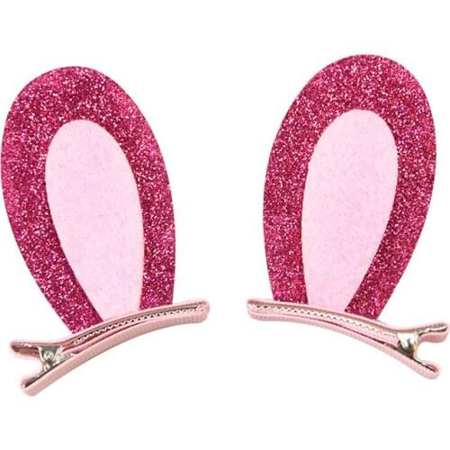 Cute Lovely Sequins Hairpin Children Hair Accessories Cat Ears Rabbit Furry Girl Flash Rainbow Holiday Gift for Girl