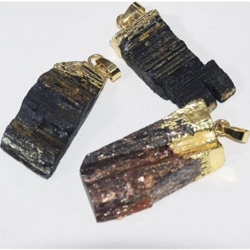 Fashion Jewelry Natural Raw Tourmaline Point pendant homme 2019 rough long big druzy stone necklace pendant for men as gifts