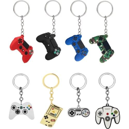 Mens Simple Video Game Handle Keychain Couple Joystick Machine KeyChain Keyring for Boyfriend Key Holder Trinket Gift Wholesale