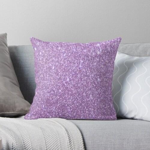 Lilac Glitter Throw Pillow Cushion Cover Polyester throw pillows case on sofa home living room car seat decor 45x45cm
