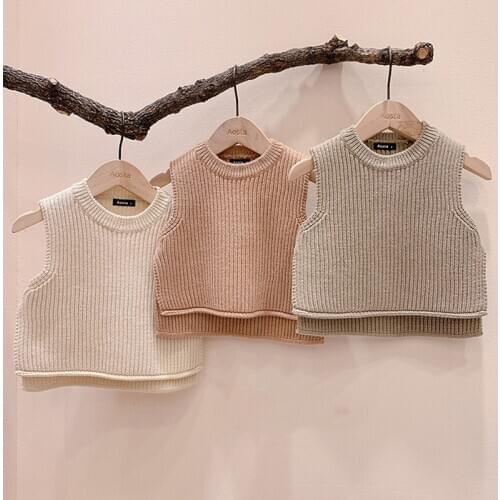 New Autumn Winter Baby Boys Girls Waistcoat Children Clothing Boys Girls Sleeveless Loose Vest Kids Thicken Knit Vest